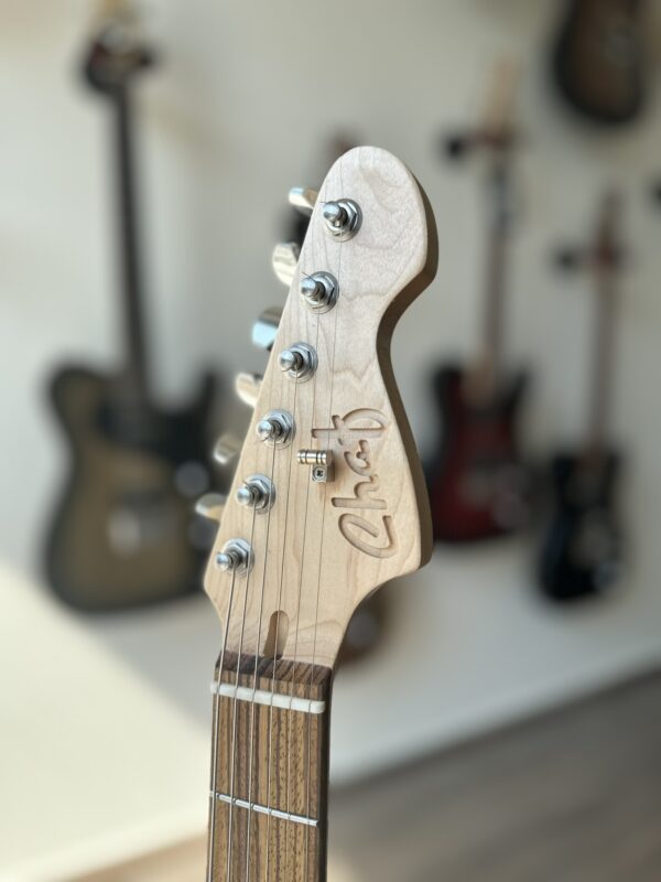 Zebrawood and maple guitar